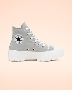 Converse Lugged Seasonal Color Chuck Taylor All Star Női Magasszárú Fekete/Fehér/Szürke | IBDVQKT-HU